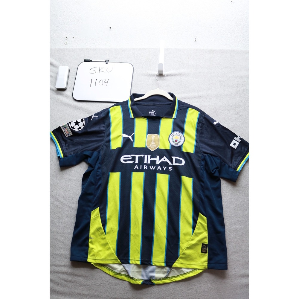Puma Manchester City Jersey Mens XXL Navy Yellow 2024-25 Away The Citizens 22